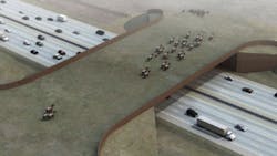 Rendering of the Greenland Wildlife Overpass. Rendering of the Greenland Wildlife Overpass.