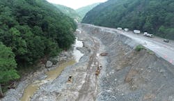 The North Carolina Department of Transportation recently received state and federal permits to begin rock removal for reconstruction of Interstate 40 in the Pigeon River Gorge. The North Carolina Department of Transportation recently received state and federal permits to begin rock removal for reconstruction of Interstate 40 in the Pigeon River Gorge.