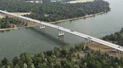 A rendering of the planned Interstate 49 bridge over the Arkansas River near Barling.