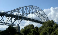 The Bourne Bridge connects Cape Cod with the rest of Massachusetts. The Bourne Bridge connects Cape Cod with the rest of Massachusetts.