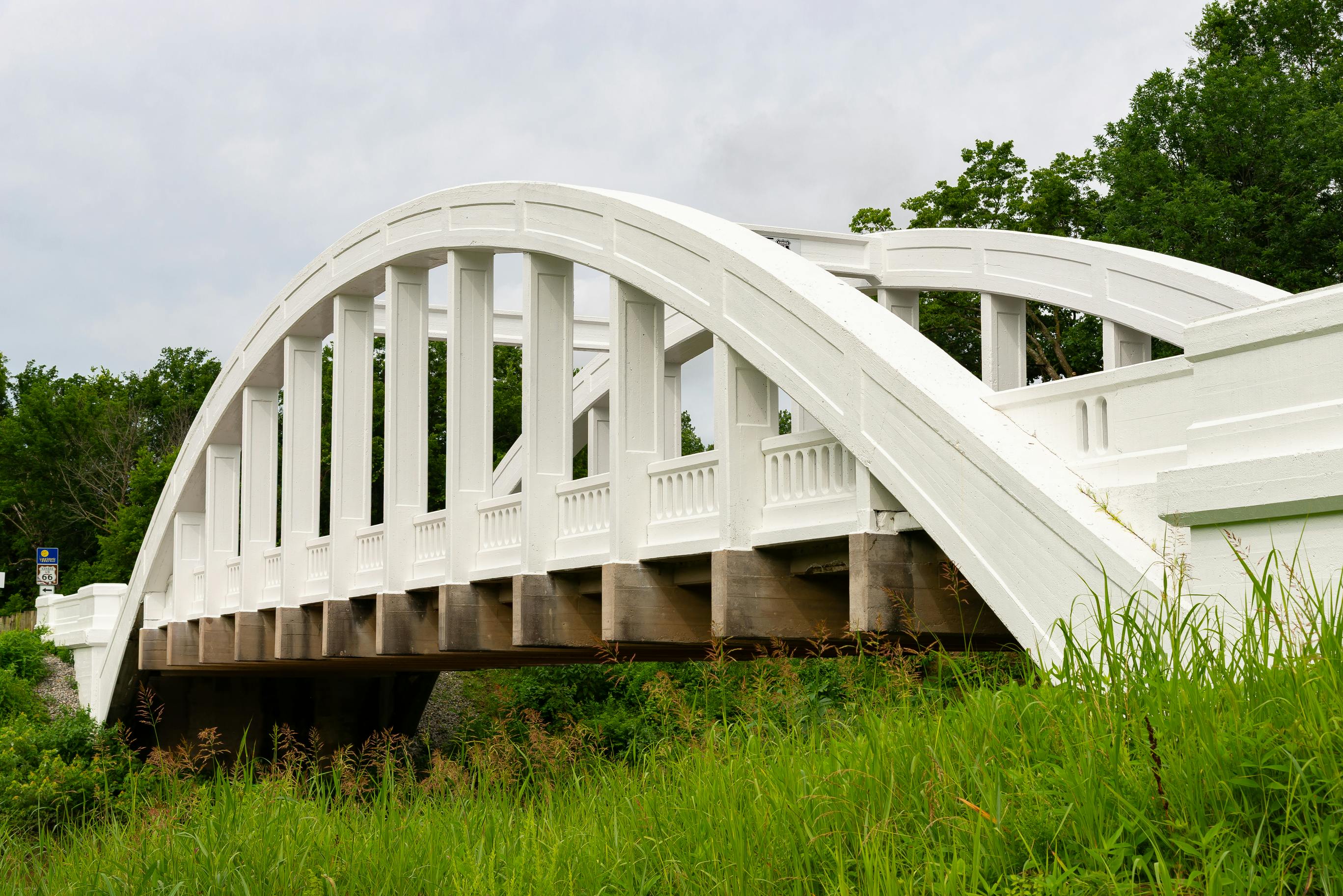 The historic Brush Creek Bridge, also known as the Rainbow Bridge, in Baxter Springs, Kansas.