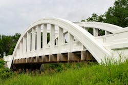 The historic Brush Creek Bridge, also known as the Rainbow Bridge, in Baxter Springs, Kansas. The historic Brush Creek Bridge, also known as the Rainbow Bridge, in Baxter Springs, Kansas.
