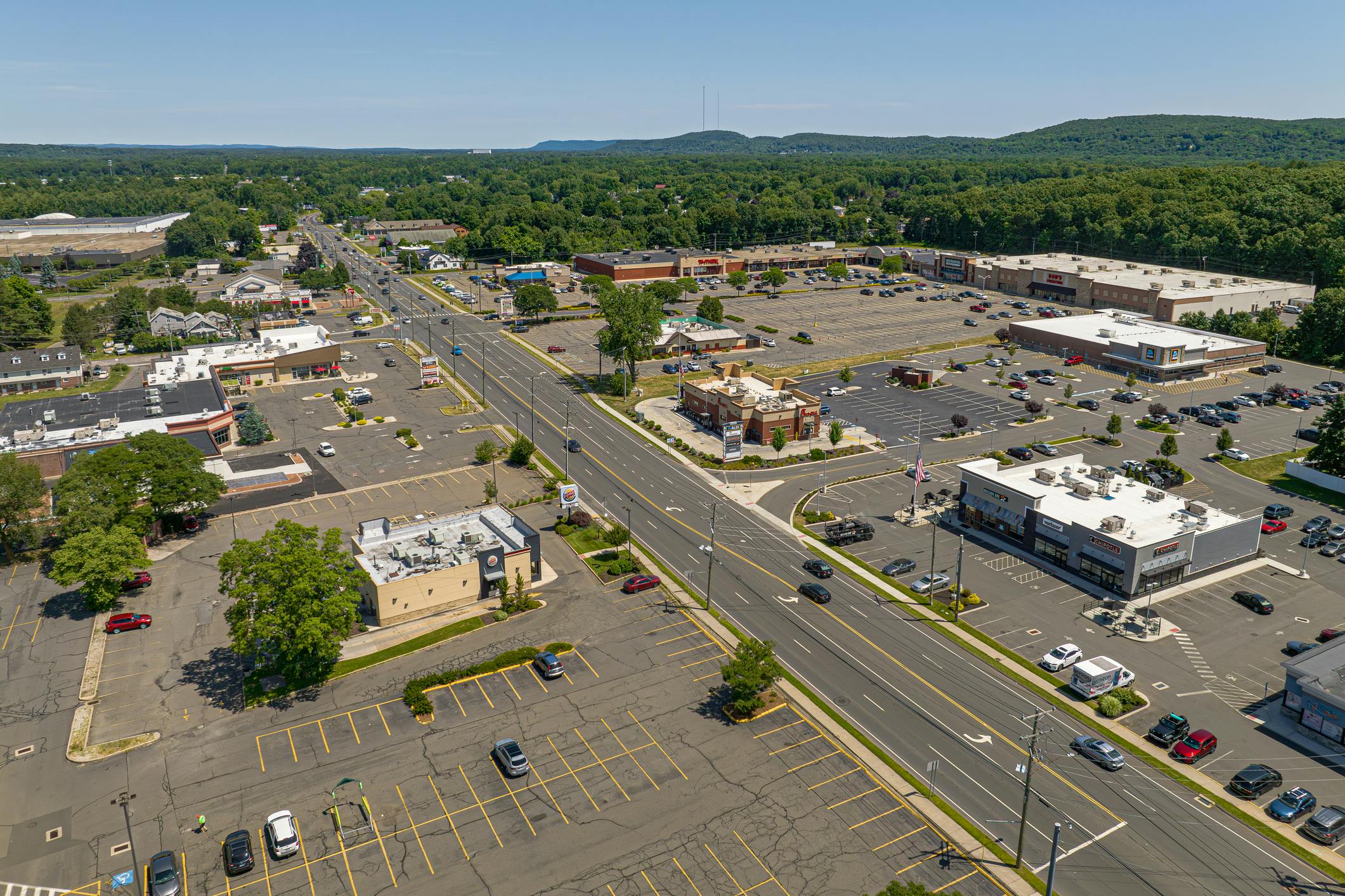 Aerial view of Southington, Connecticut.