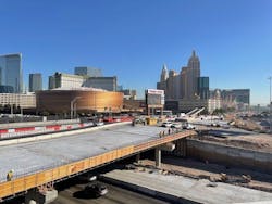 Construction on the Interstate 15/Tropicana Avenue project in Las Vegas, Nevada, in November 2024. Construction on the Interstate 15/Tropicana Avenue project in Las Vegas, Nevada, in November 2024.