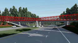 A mockup of the planned pedestrian and cyclist bridge over Wade Avenue in Raleigh, N.C.