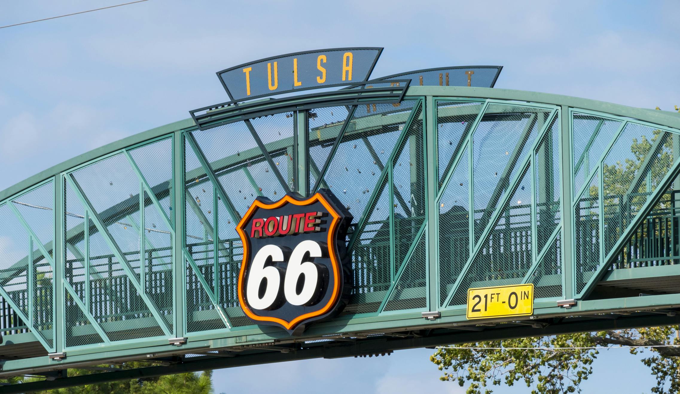 The 11th Street Bridge over Route 66 in Tulsa, Oklahoma.