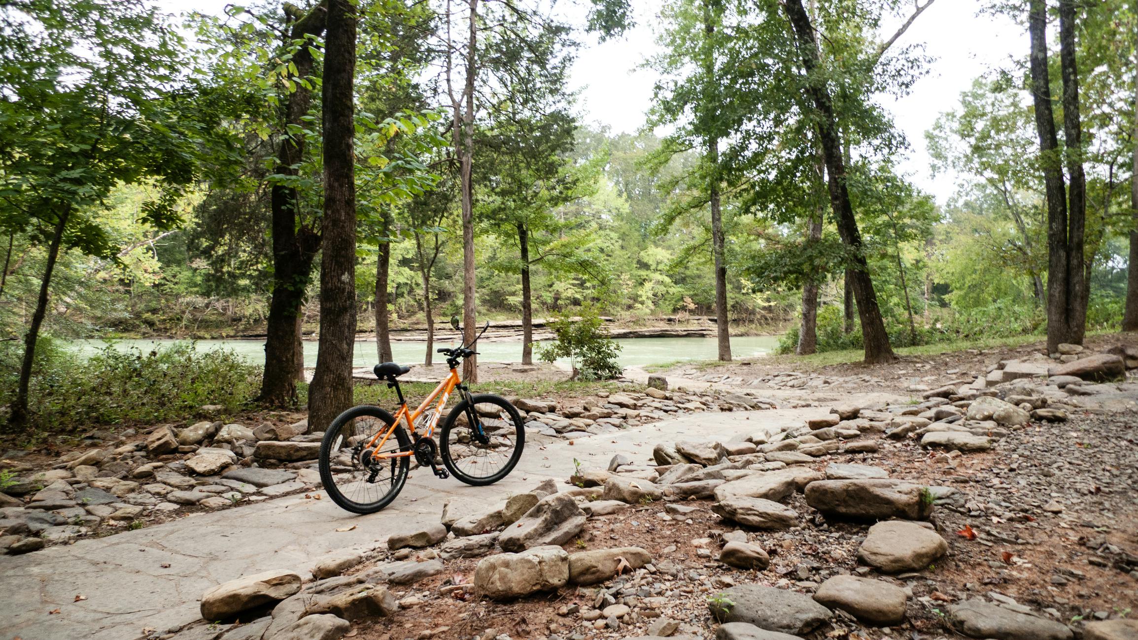 A bike trail in the Ozark-St. Francis National Forests in Arkansas.