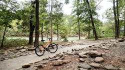 A bike trail in the Ozark-St. Francis National Forests in Arkansas. A bike trail in the Ozark-St. Francis National Forests in Arkansas.