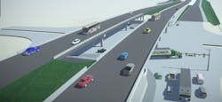 A rendering of the future SL 20 at the Lomas del Sur intersection in Laredo, Texas. A rendering of the future SL 20 at the Lomas del Sur intersection in Laredo, Texas.