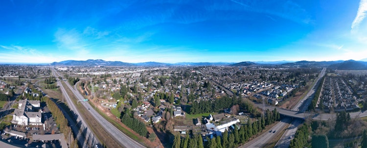 An aerial view of Springfield, Oregon.
