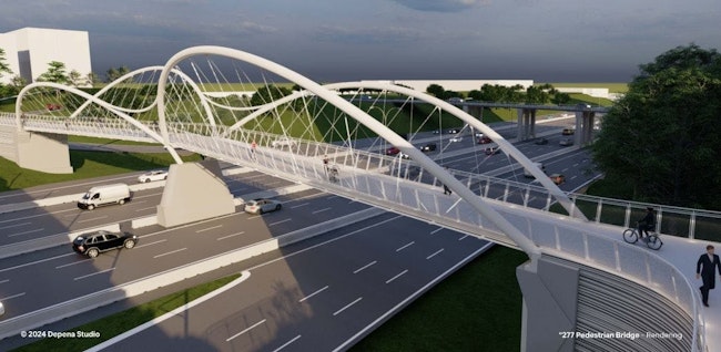 A rendering of the incoming Rail Trail Bridge that will serve pedestrians and cyclists.