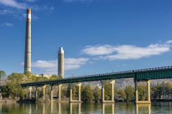 A view of the Edgemoor Road Bridge over the Clinch River in Anderson County, Tennessee. A view of the Edgemoor Road Bridge over the Clinch River in Anderson County, Tennessee.