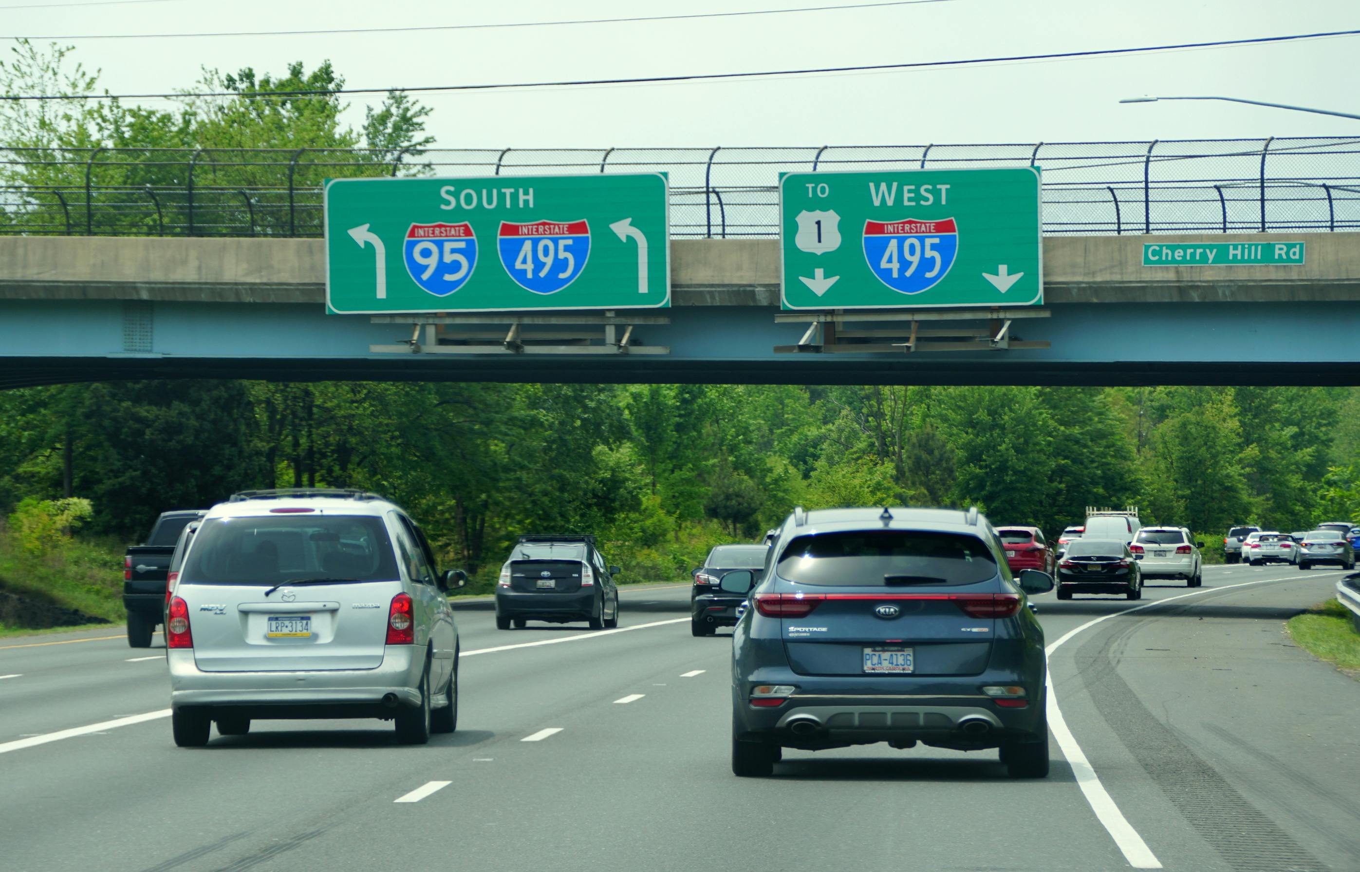 An interchange between I-495 and I-95 in Fairfax County, Virginia.