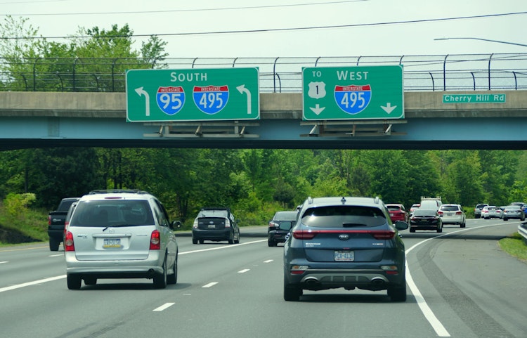 An interchange between I-495 and I-95 in Fairfax County, Virginia.