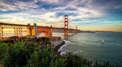The Golden Gate Bridge in San Francisco, California.