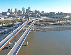 The completed Buck O'Neil Bridge in Kansas City, Missouri. The completed Buck O'Neil Bridge in Kansas City, Missouri.