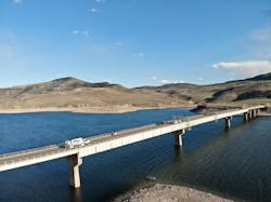 The Blue Mesa Middle Bridge in Gunnison County, Colorado. The Blue Mesa Middle Bridge in Gunnison County, Colorado.