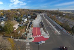 An aerial view of the west end of the METRO Gold Line Bus Rapid Transit Project in St. Paul, MInnesota. An aerial view of the west end of the METRO Gold Line Bus Rapid Transit Project in St. Paul, MInnesota.