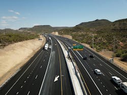 An aerial view of the 'Flex Lanes' installed along Interstate-17 in Maricopa and Yavapai counties in Arizona. An aerial view of the 'Flex Lanes' installed along Interstate-17 in Maricopa and Yavapai counties in Arizona.
