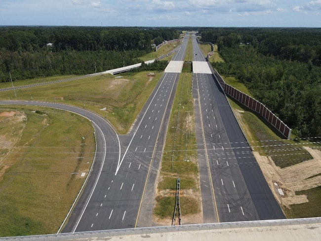 The Triangle Expressway mainline extension near Bells Lake Road in Raleigh, North Carolina.