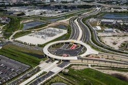 An aerial view of the Kirkman Road - Epic Boulevard Intersection in Orlando, Florida. An aerial view of the Kirkman Road - Epic Boulevard Intersection in Orlando, Florida.