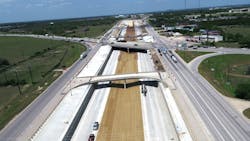 An aerial view of work being completed on the 183A Phase III project in Leander and Liberty Hill, Texas. An aerial view of work being completed on the 183A Phase III project in Leander and Liberty Hill, Texas.
