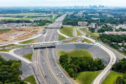 An aerial view of the new Diverging Diamond Interchange at Donelson Pike in Nashville, Tenn. An aerial view of the new Diverging Diamond Interchange at Donelson Pike in Nashville, Tenn.
