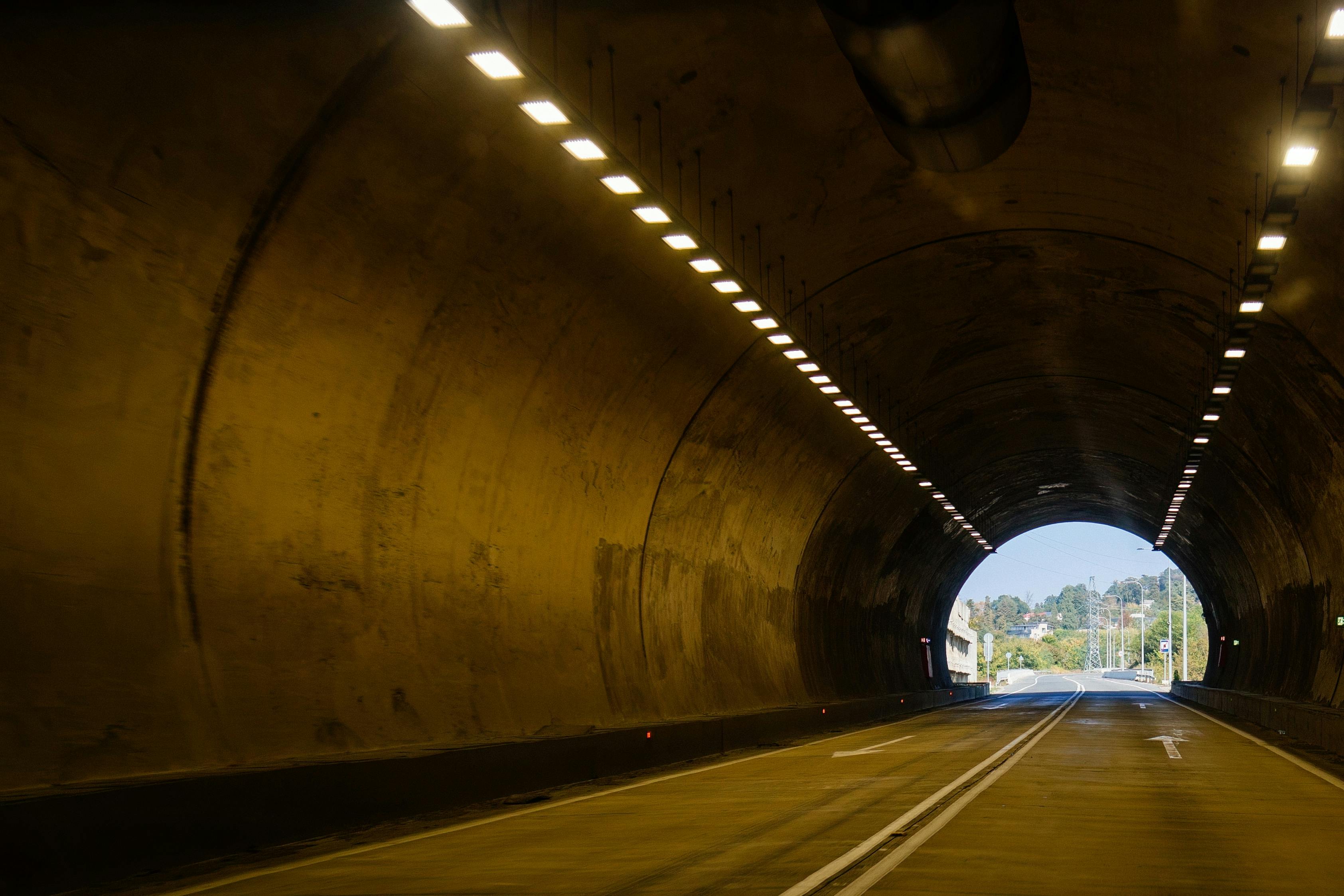 The inside of a tunnel