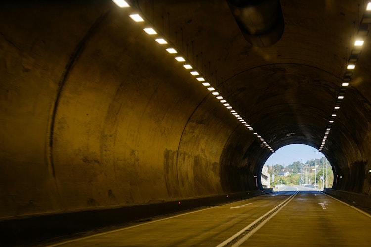 The inside of a tunnel