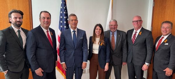 ATSSA leaders are pictured with Transportation Secretary Sean Duffy.
