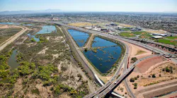 An aerial view of Loop 101 and Loop 202 in Maricopa County, Ariz.