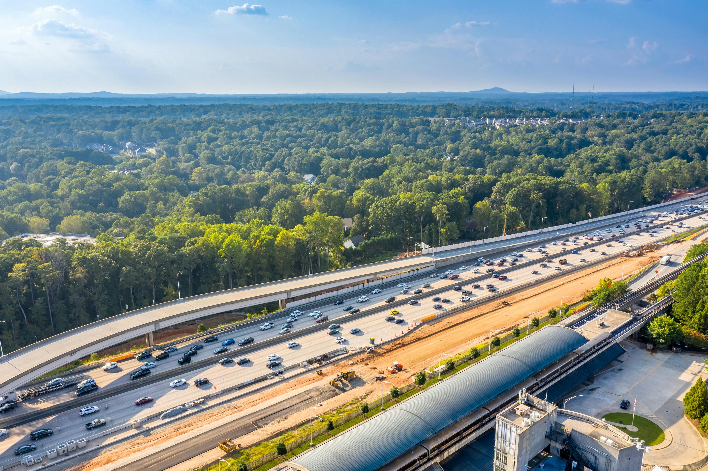 An aerial view of Georgia Highway 400.