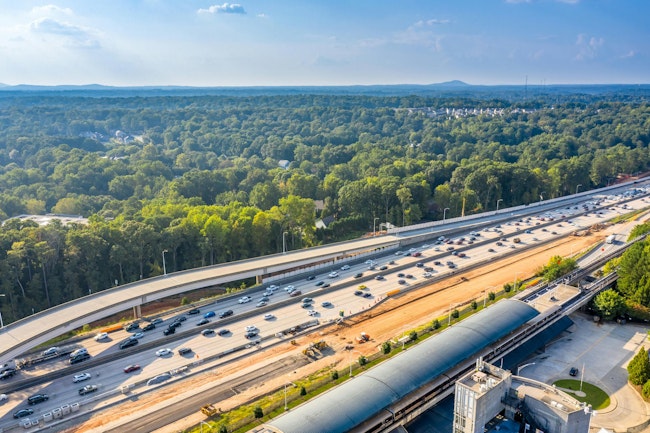 An aerial view of Georgia Highway 400.