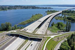 An aerial view of the new SR 520 Montlake Lid and Bridge in Seattle, Washington. An aerial view of the new SR 520 Montlake Lid and Bridge in Seattle, Washington.