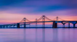 The Bay Bridge spanning the Chesapeake Bay in Maryland.