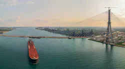 The near-completed Gordie Howe Bridge connecting Windsor, Ontario to Detroit.