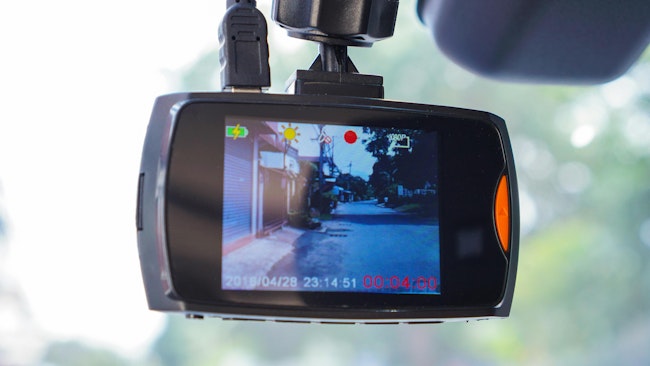 A dashcam recording from inside the vehicle.