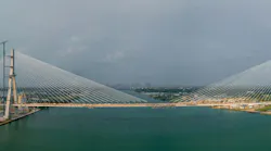 The newly constructed Gordie Howe International Bridge, spanning the Detroit River.