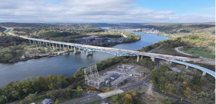 The Judge J. Frank Graff Bridge was constructed in Armstrong County and spans the Allegheny River.