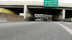 A roadway with diamond grooving in Ohio.