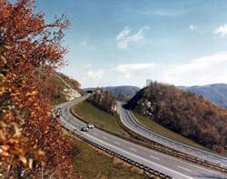 An old photo of Virginia's Interstate 77 in 1980. An old photo of Virginia's Interstate 77 in 1980.