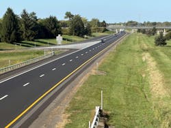 An aerial shot of the New York State Thruway in Oak Grove, N.Y. An aerial shot of the New York State Thruway in Oak Grove, N.Y.