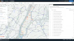 A screenshot of the StreetVision platform displaying data on hard braking in New York City.