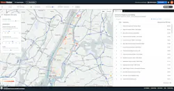 A screenshot of the StreetVision platform displaying data on hard braking in New York City. A screenshot of the StreetVision platform displaying data on hard braking in New York City.