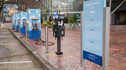 Electric vehicle fast charging station in Portland, Oregon