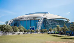 An outside view of AT&T Stadium in Arlington, Texas.