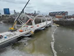 Construction of the Henry Street Bridge in downtown Indianapolis. Construction of the Henry Street Bridge in downtown Indianapolis.