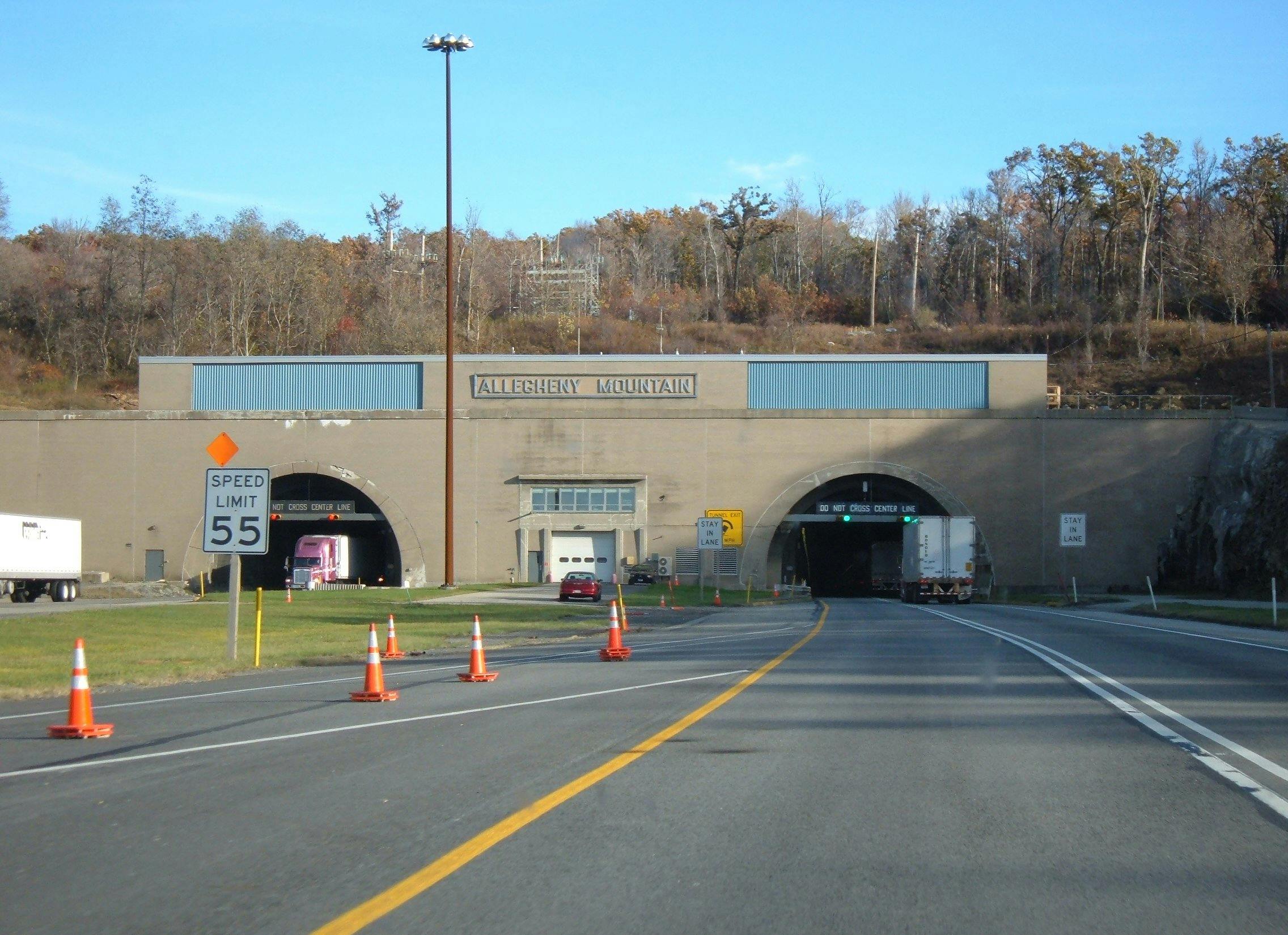 The dual tunnels through Allegheny Mountain in Pennsylvania.