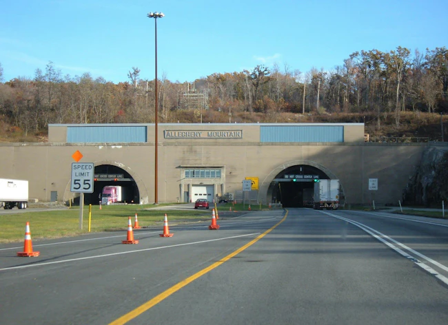 The dual tunnels through Allegheny Mountain in Pennsylvania.
