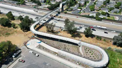 The Sycamore Trail Overpass Pedestrian Bridge in West Sacramento, Caliifornia.